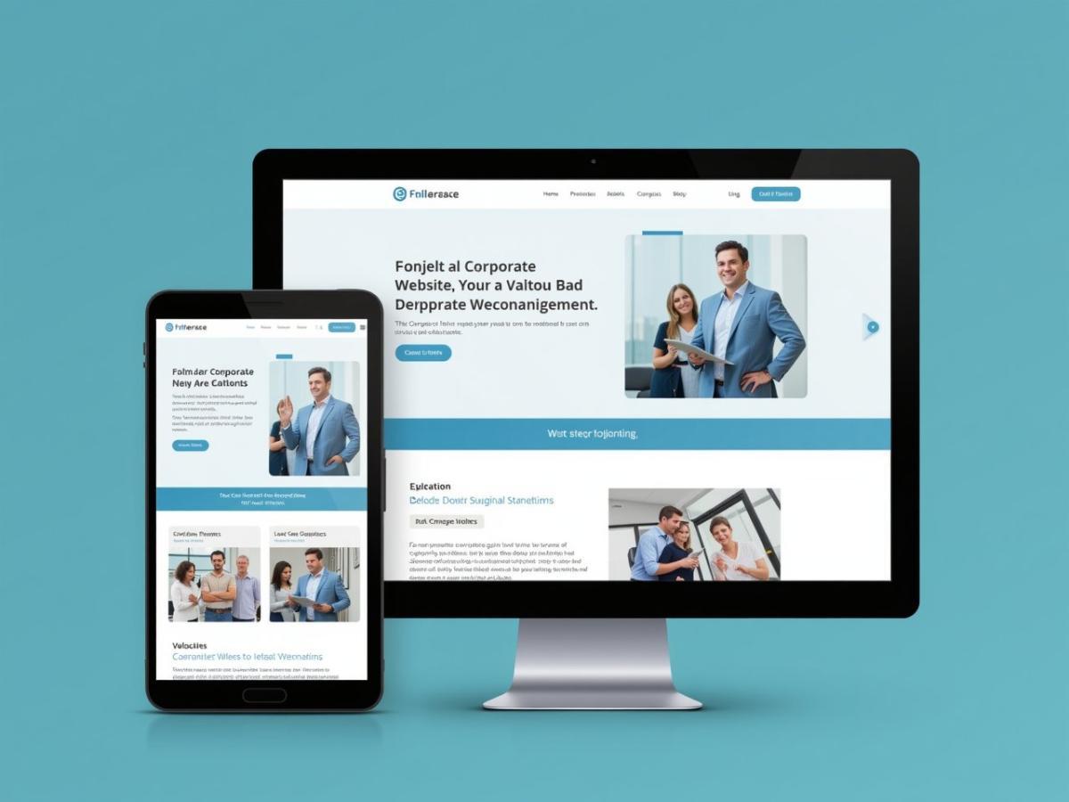 企業官網響應式設計示意圖